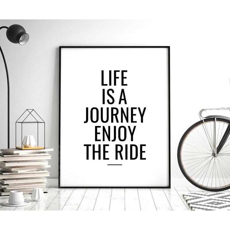 Tranh treo tường | - Typography-Life Is A Journey Enjoy The Ride 89 , tranh canvas giá rẻ