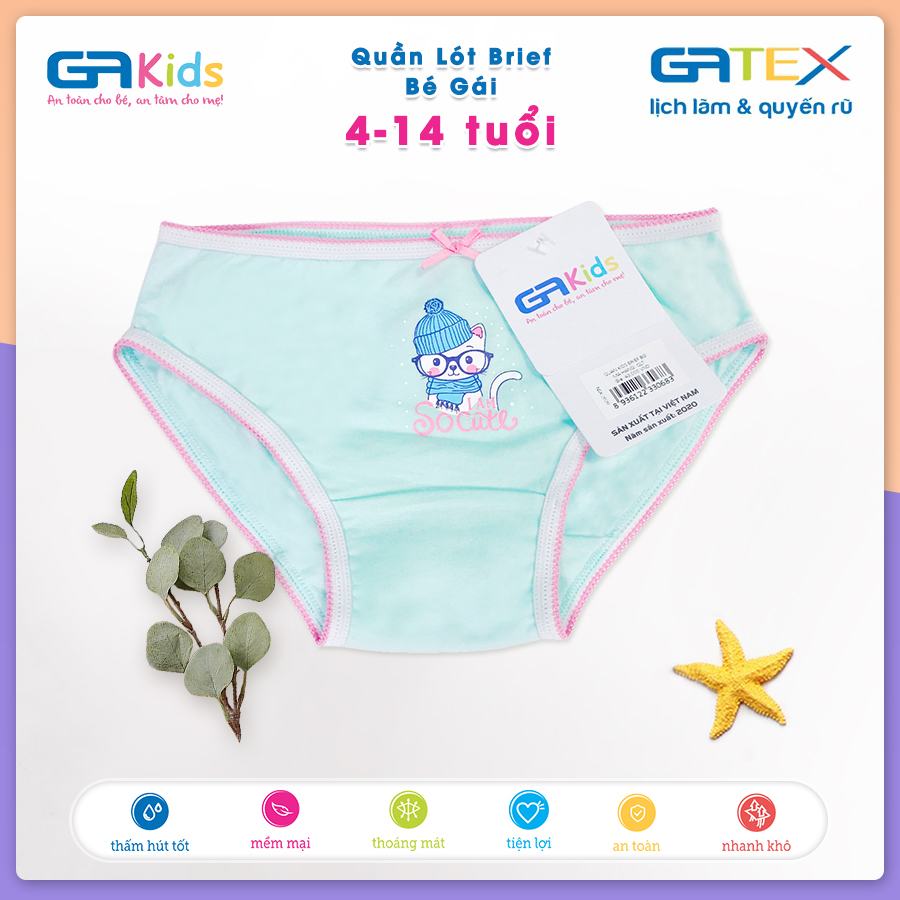 Set 3 Quần Lót Brief Cho Bé Gái GAKIDS - Cotton Cao Cấp, Sự dễ thương và thoải mái