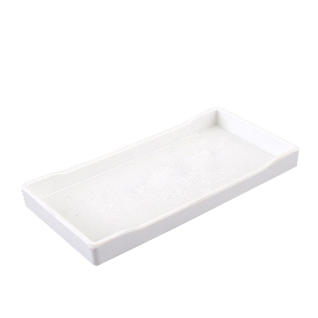 2X Nhựa Phục Vụ Khay Ăn Sáng Trà Ăn Nhà Bếp Từ Cao Cấp Trắng 22 cm 25 cm