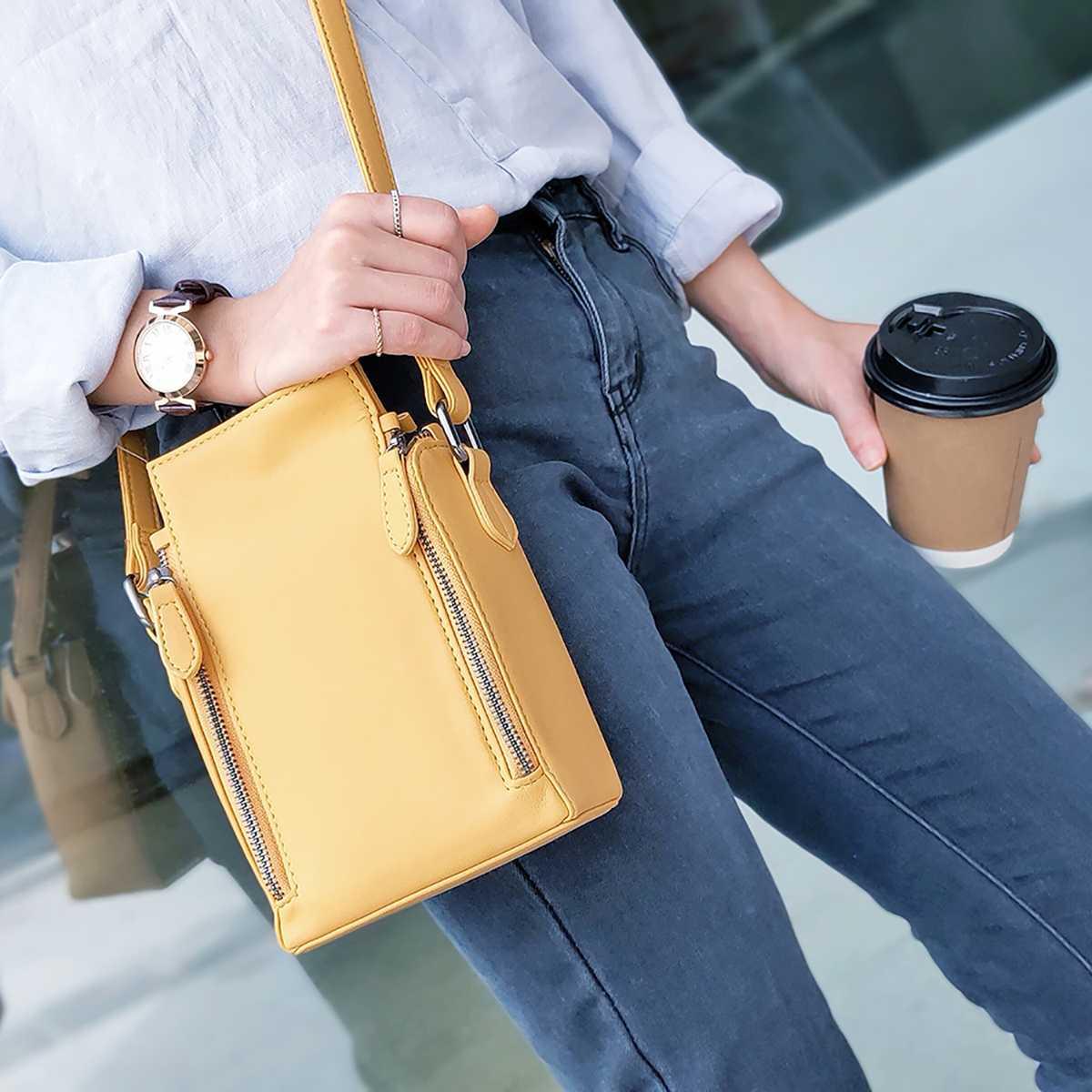 Mới Đeo Vai Nữ Túi Đeo Chéo Chống Nước Da PU Tế Bào Túi Đựng Điện Thoại Đa Năng Bỏ Túi Đựng Tiền, Du Lịch túi Xách Tặng