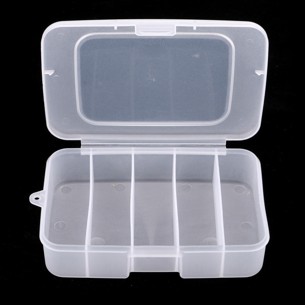 5 Compartments Waterproof Fishing Lure Bait Hook Tackle Box Storage Case