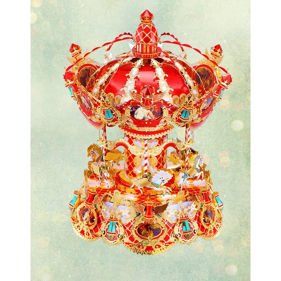Mô hình lắp ghép kim loại 3d Vòng Xoay Ngựa Gỗ Thần Tiên Merry Go Around Fairy
