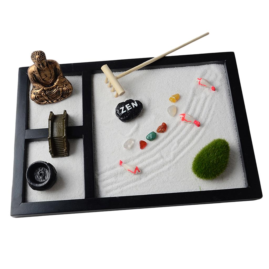 2pcs Sandbox Zen Sand Tray Crafts Housewarmin Gifts for Living Room Dektop