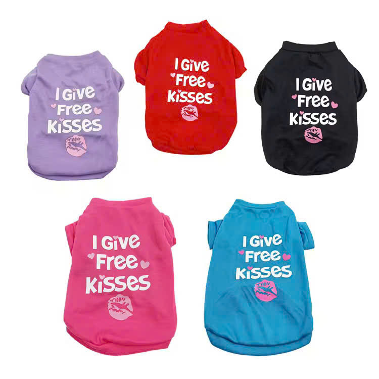 ÁO THUN NỈ KISSES TỪ 0.5-5KG DÀNH CHO THÚ CƯNG CHÓ MÈO