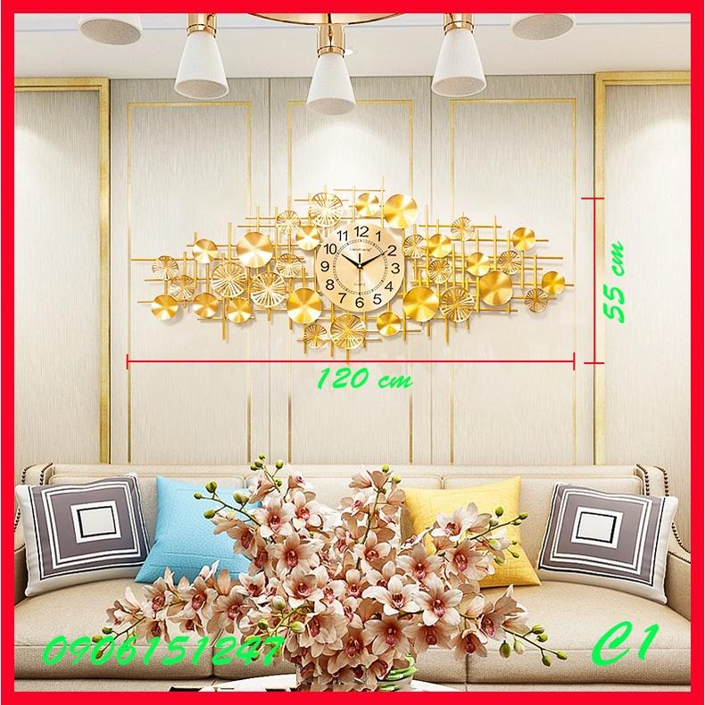 Đồng hồ treo tường trang trí decor C1 kích thước 120 x 55 cm