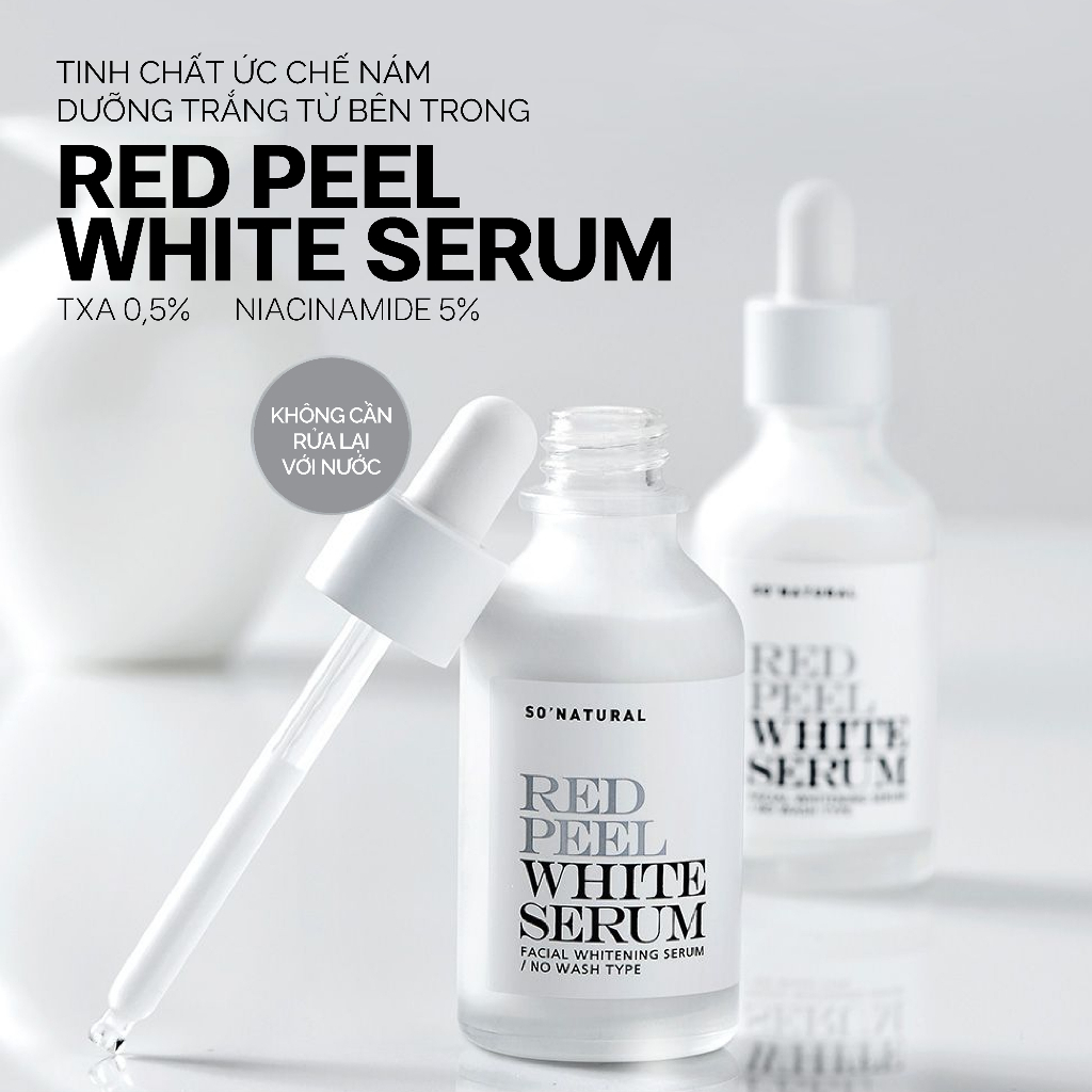 Serum ức chế nám, dưỡng trắng từ sâu bên trong Red Peel White TXA 0,5%, Niacinamide 5%