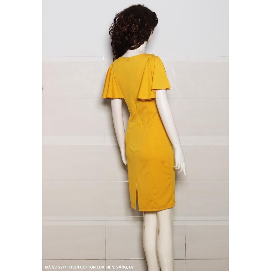 Đầm Dún Vai Đính Bèo Bên Hông