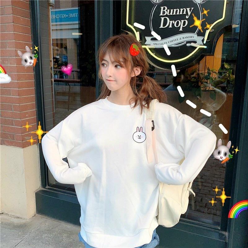 Áo Sweater Thỏ phong cách Ulzzang Hàn Quốc Áo thun dài tay phong cách cá tính CoolZ C009