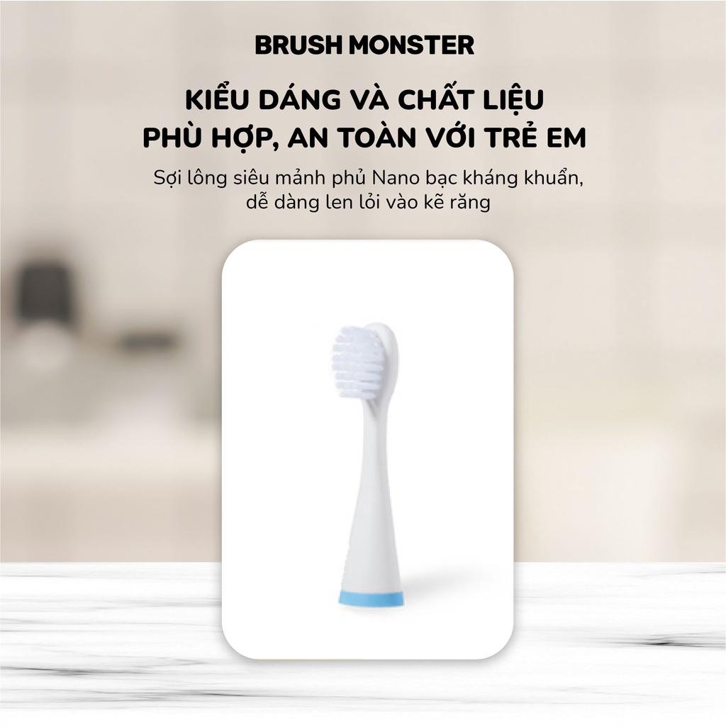 Set 3 Đầu Bàn Chải Thay Thế Cho Răng Trẻ Em Nhạy Cảm Sonic, Sợi Lông Dupont Siêu Mảnh Phủ Nano Bạc, 100% Kháng Khuẩn