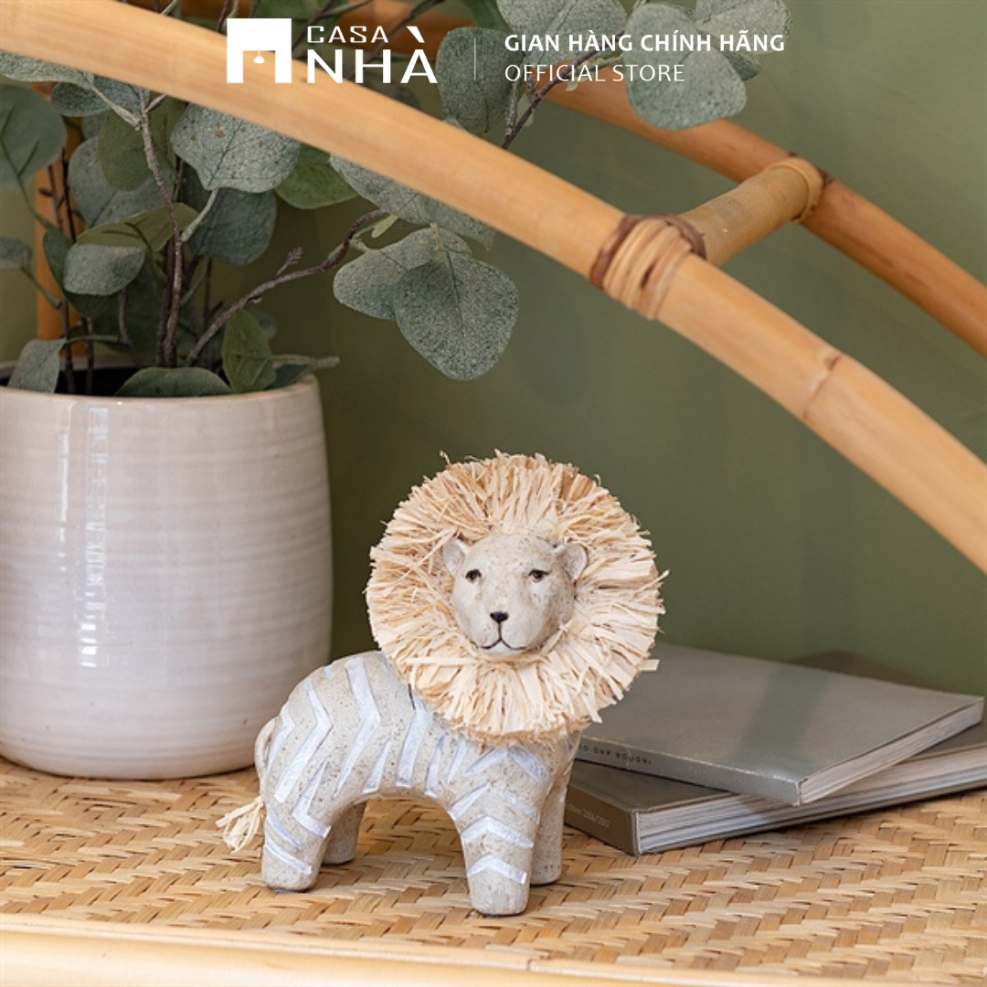 Tượng Sư Tử Trang Trí Phong Cách Boho - Set 2 Tượng Resin Cao Cấp | Casanhà Home Furniture