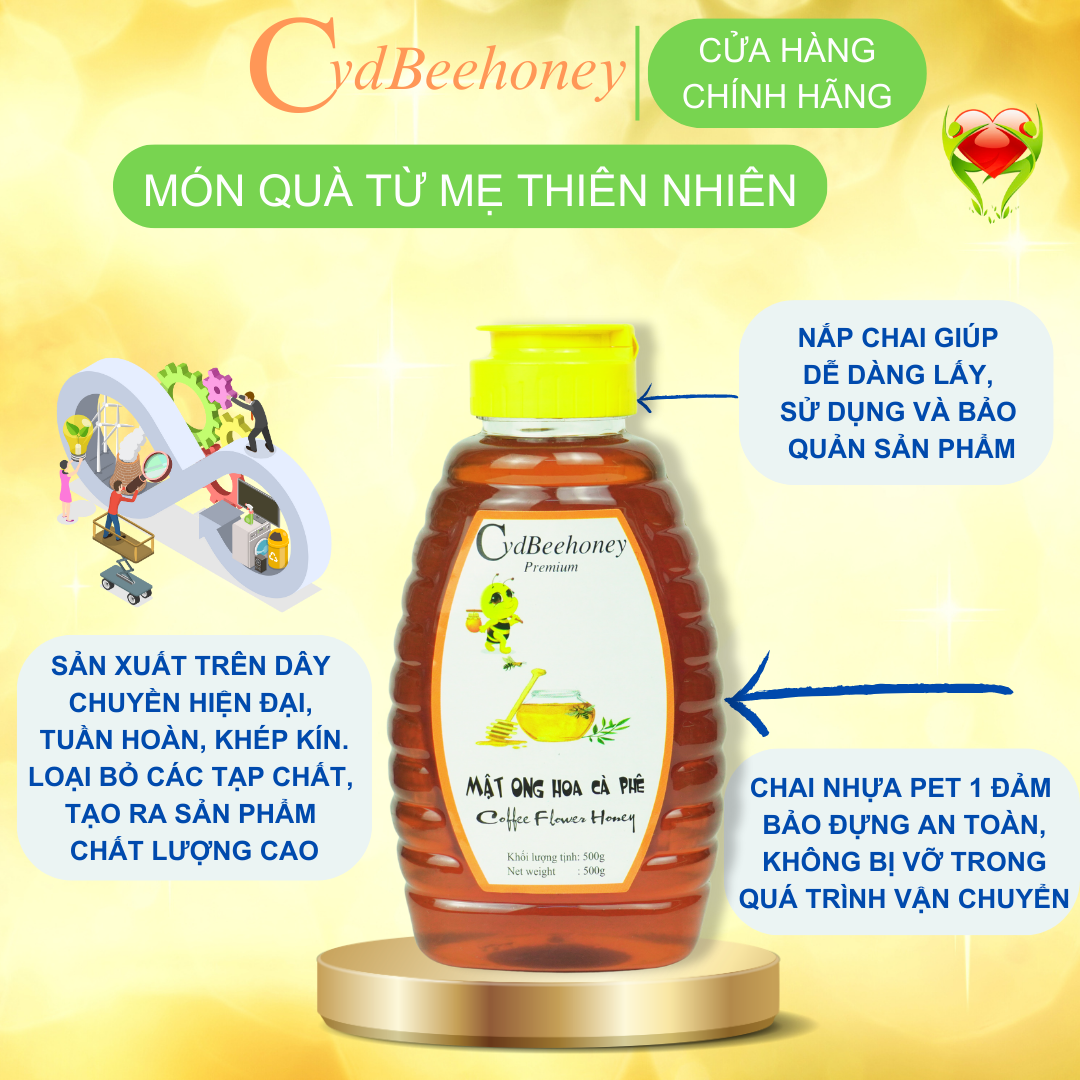 Mật ong hoa cafe 500g Cvdbeehoney Mua 2 tặng 1 - Coffee flower honey Cvdbeehoney