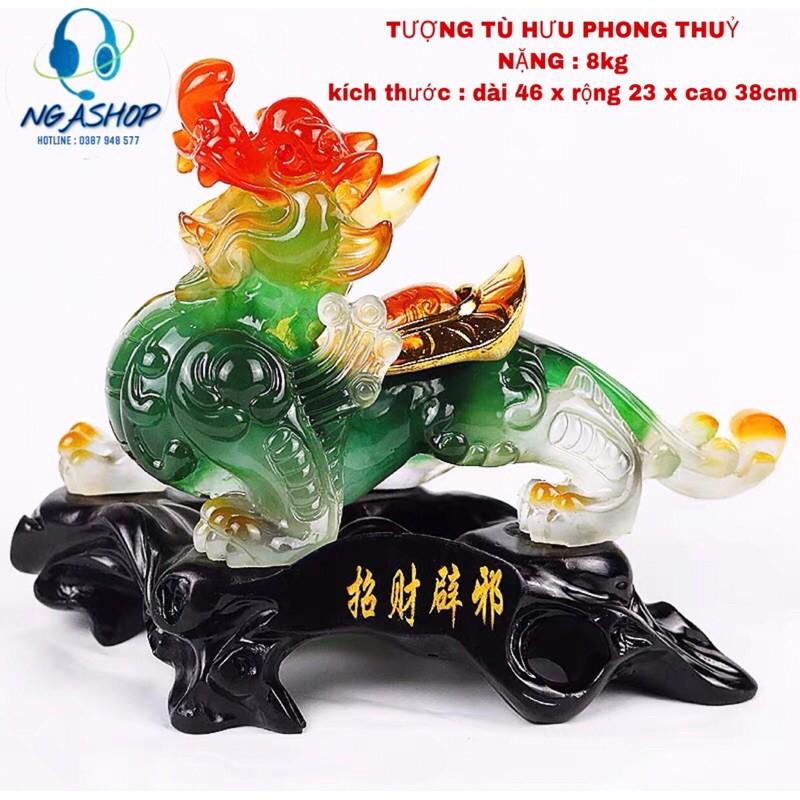 Tượng tỳ hưu phong thuỷ trang trí nội thất khai trương chiêu tài , màu vàng,-dài 46 x rộng 23 x cao 36cm