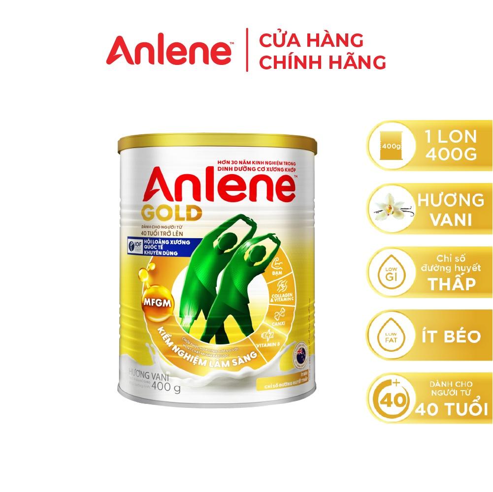 Bao bì mới - Sữa Bột Anlene Gold Hương Vanilla (Hộp Thiếc 400g)