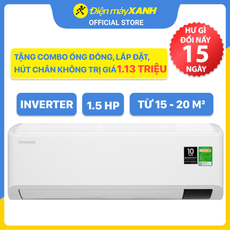 Máy lạnh Samsung Inverter 1.5 HP AR13TYHYCWKNSV - Hàng Chính Hãng (Giao Hàng Toàn Quốc)