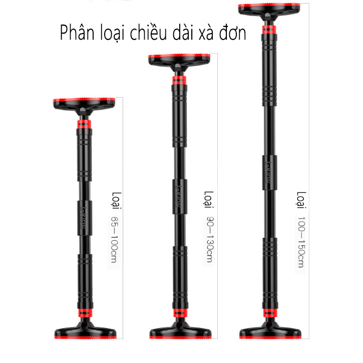 Xà Đơn Treo Tường Gắn Cửa Điều Chỉnh Độ Dài Linh Hoạt ,Mẫu Mới Chất Liệu Thép Không Gỉ Chịu Lực 150kg , Tay Cầm Bọc Đệm PVC Chống Trượt