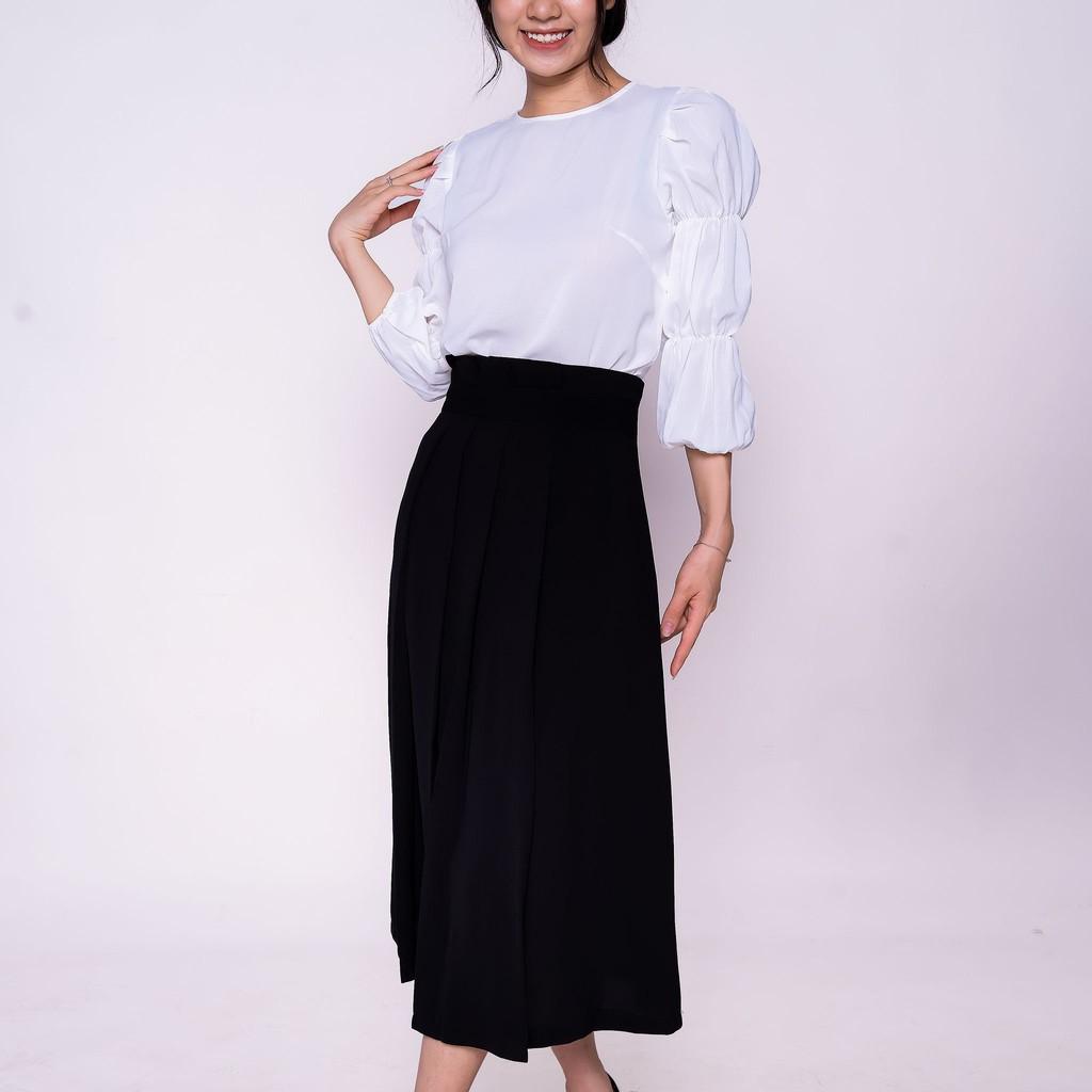 Chân váy nữ dáng dài xếp ly eo TKFASHION CVK463