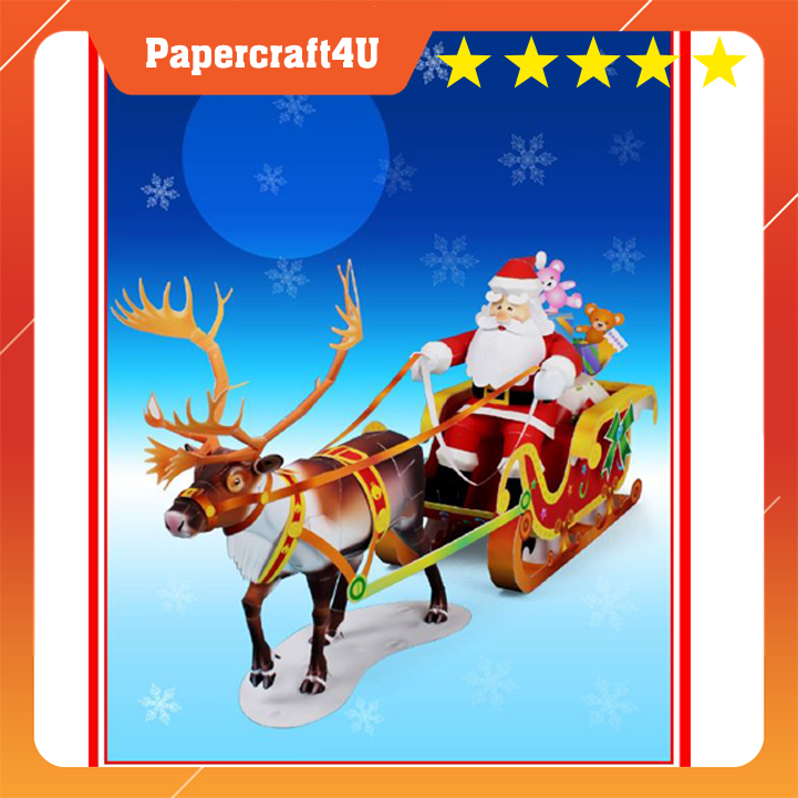 Mô hình giấy 3D Giáng sinh Ông già Noen Santa Claus Set