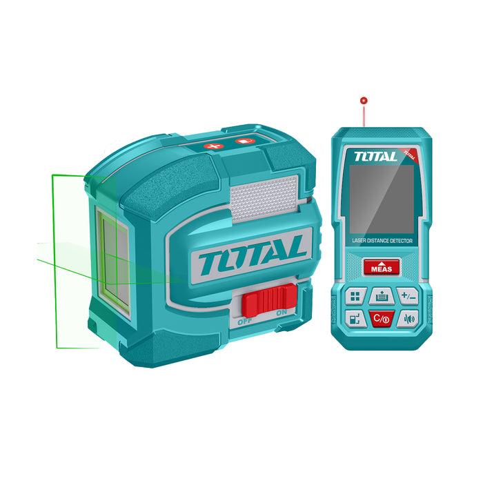 BỘ COMBO MÁY ĐO KHOẢNG CÁCH TMT57026 &amp; MÁY ĐO MỨC CÂN BẰNG TIA LASER XANH TLL156601 5V TOTAL TOSLL0401 - HÀNG CHÍNH HÃNG