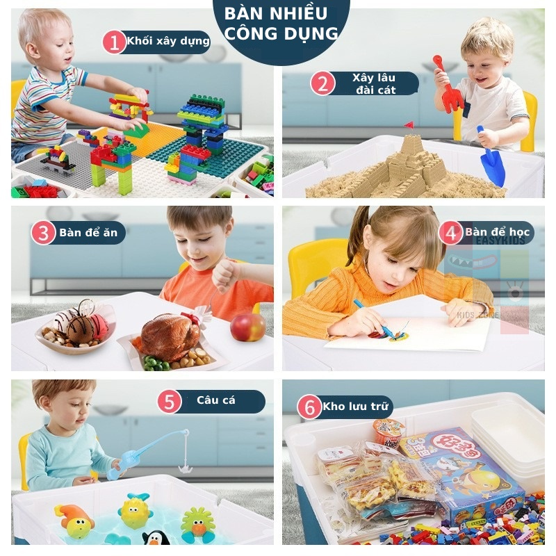Bộ bàn ghế lắp ghép SIZE ĐẠI cho bé 340 và 610 chi tiết