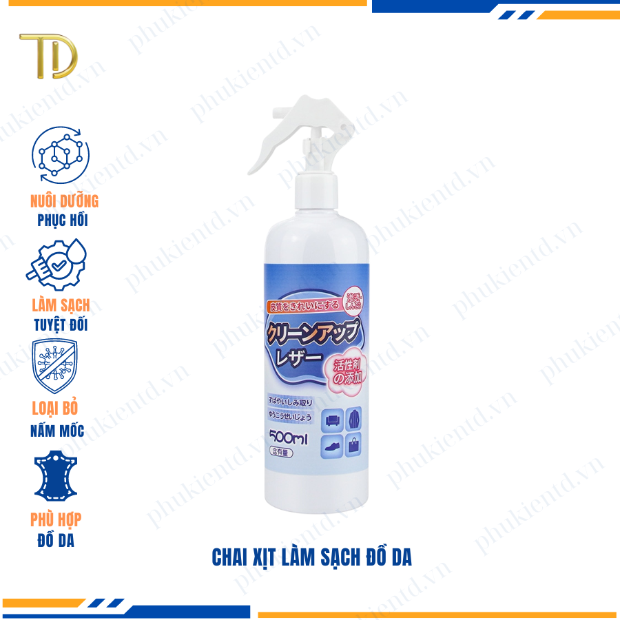 Chai xịt làm sạch đồ da, chai vệ sinh giày, vệ sinh túi da, sofa, áo da cao cấp