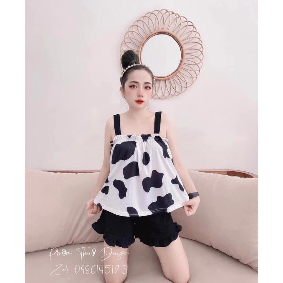Bộ Ngủ 2 Dây Bò Sữa Hot Trend