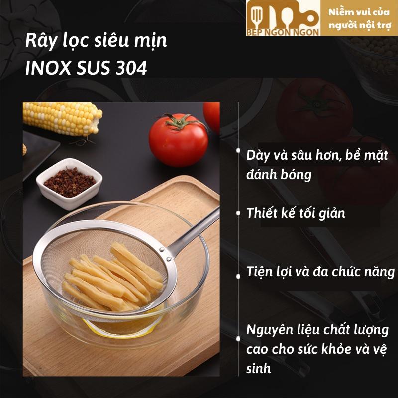 Rây lọc thức ăn inox 304 lọc cháo lọc bột bánh lọc cua dụng cụ nhà bếp tiện lợi_BEP NGON NGON