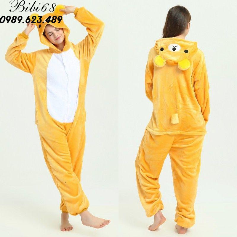 Bộ Đồ hình thú liền thân lông mịn Pijama dành Cho Người Lớn và Trẻ Em Hoạt Hình Cosplay