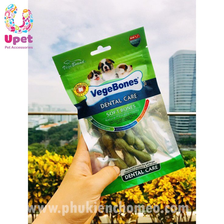 Xương Mini Gặm Sạch Răng, Ăn Vặt Cho Chó Vegebones Gói 60g Bổ Sung Canxi (4 vị mê mẩn Boss ngửi phát thích luôn)