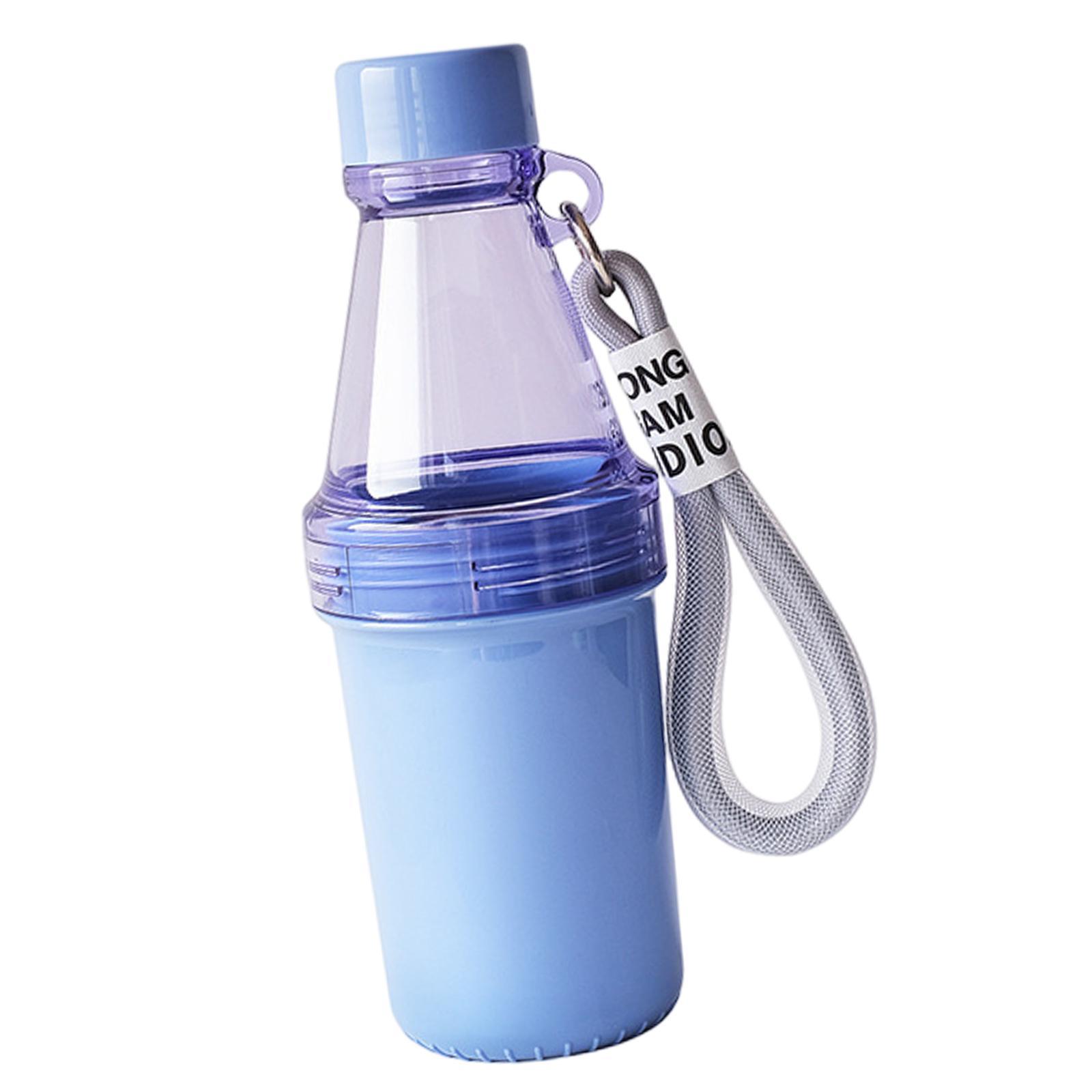 Cold Water Bottle, Sports Bottles, Double Section Cup Drinkware with Sticker with Rope Water Kettle for Girls Boys Cycling Camping Gym
