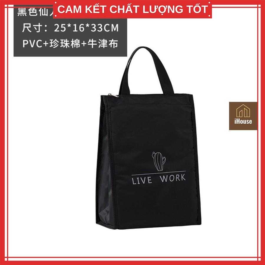 Túi giữ nhiệt đựng cơm văn phòng, túi đựng tiện ích đa năng giữ đồ ăn tươi ngon đi làm đi chơi đi dã ngoại iHouse