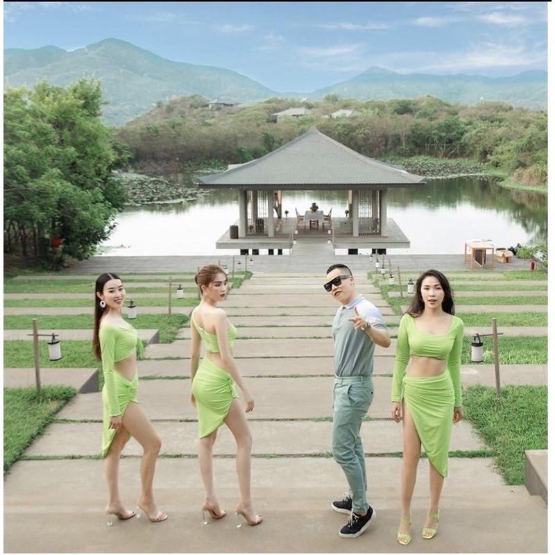 Bikini tay dài kèm khăn quấn siêu sang Ngọc trinh 5 màu kèm ảnh thật và feedback
