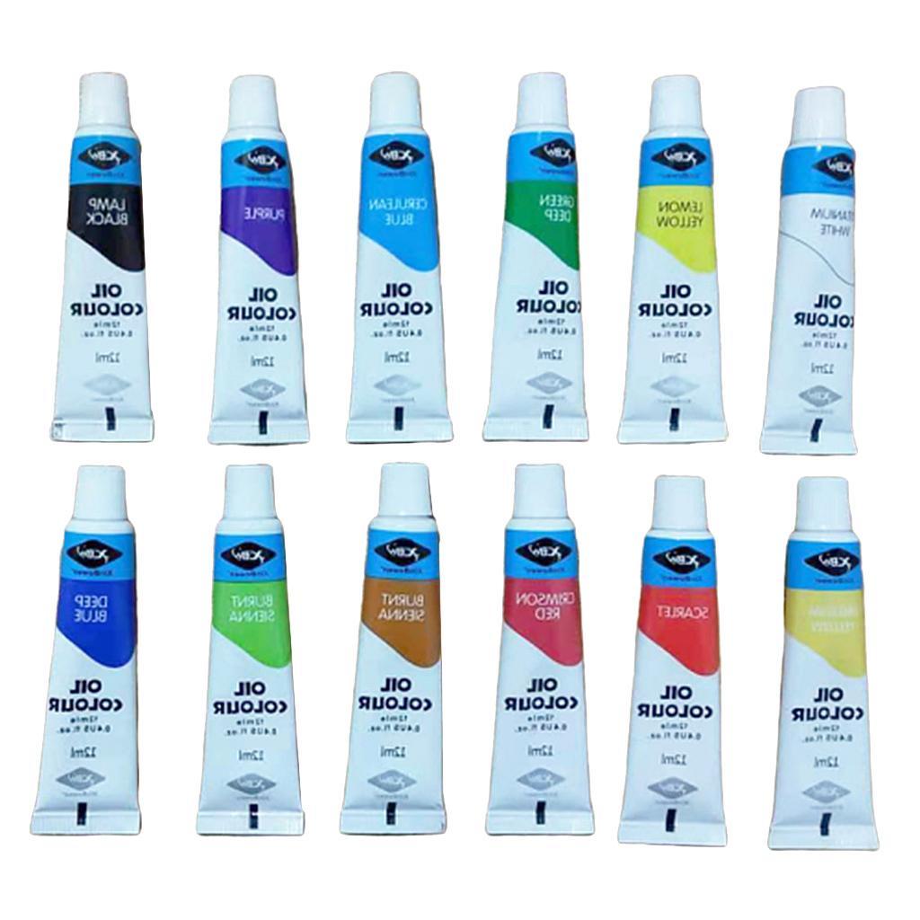 Tube Acrylic Paint Set Pigment Art Painting Drawing Tools Brushes Palette