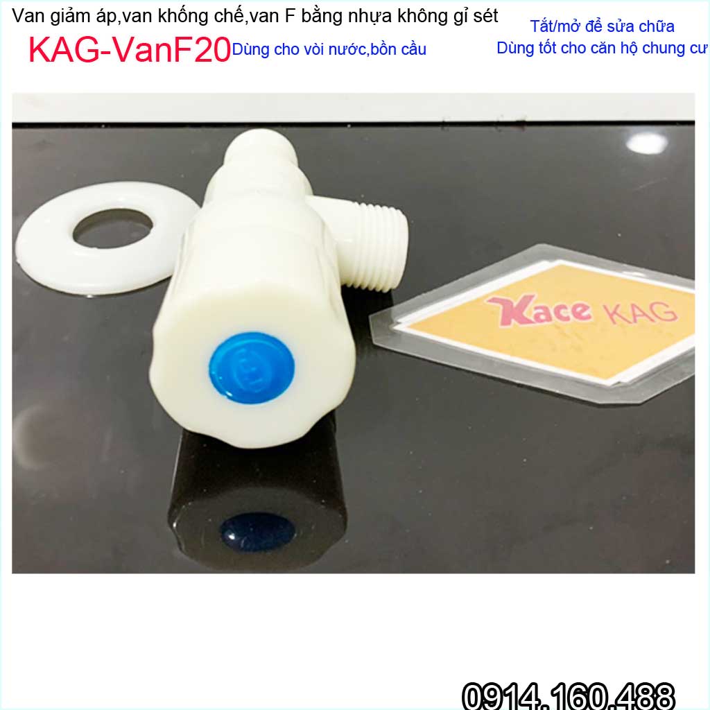 Van giảm áp lực nước KAG-VanF20, van khống chế nhựa điều chỉnh 100% dùng cho nước phèn nước mặn