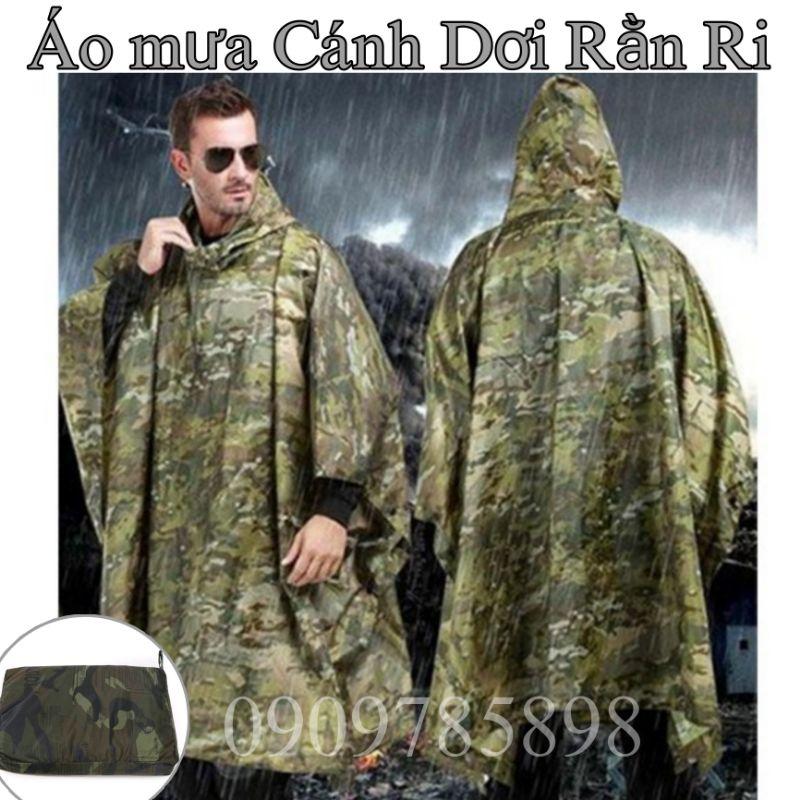 Áo mưa rằn ri Bít và Cánh dơi, vải dù chống thấm cao cấp loại 1. 1,4m
