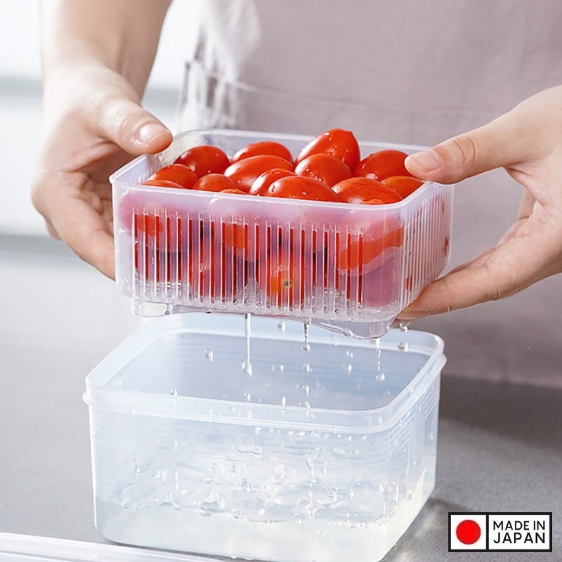 Combo 02 hộp lạnh bảo quản thực phẩm Nakaya 1100ml Made in Japan