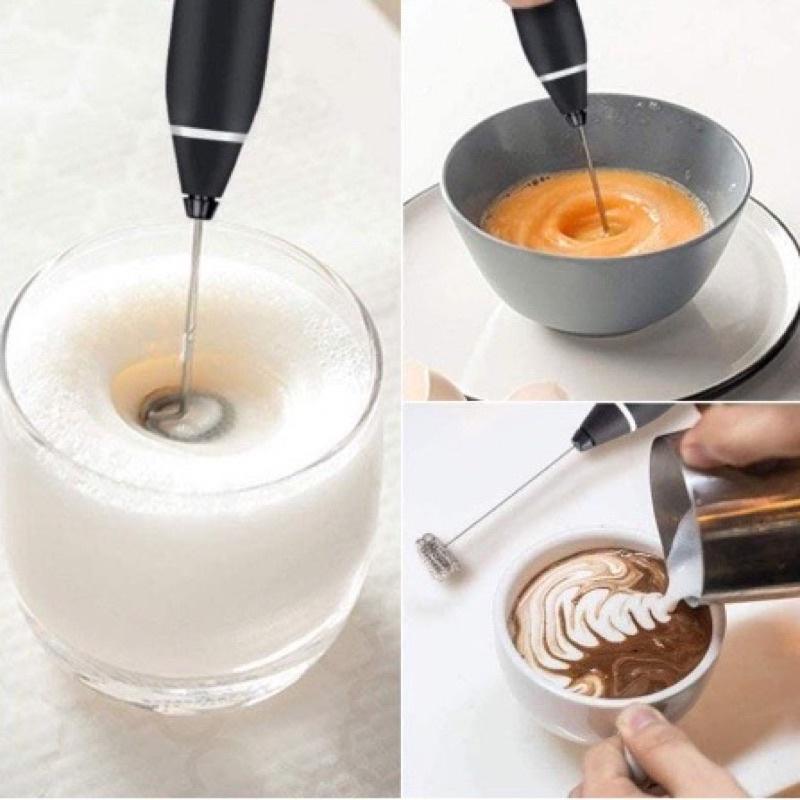 Máy tạo bọt cà phê, máy đánh trứng đánh bọt cà phê mini có 3 tốc độ sử dụng pin sạc cao cấp tặng kèm dây sạc