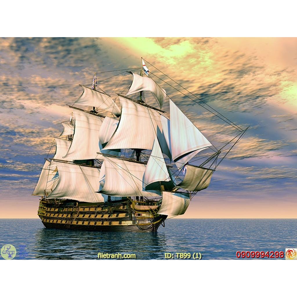 TRANH DÁN TƯỜNG 3D THUYỀN BUỒM