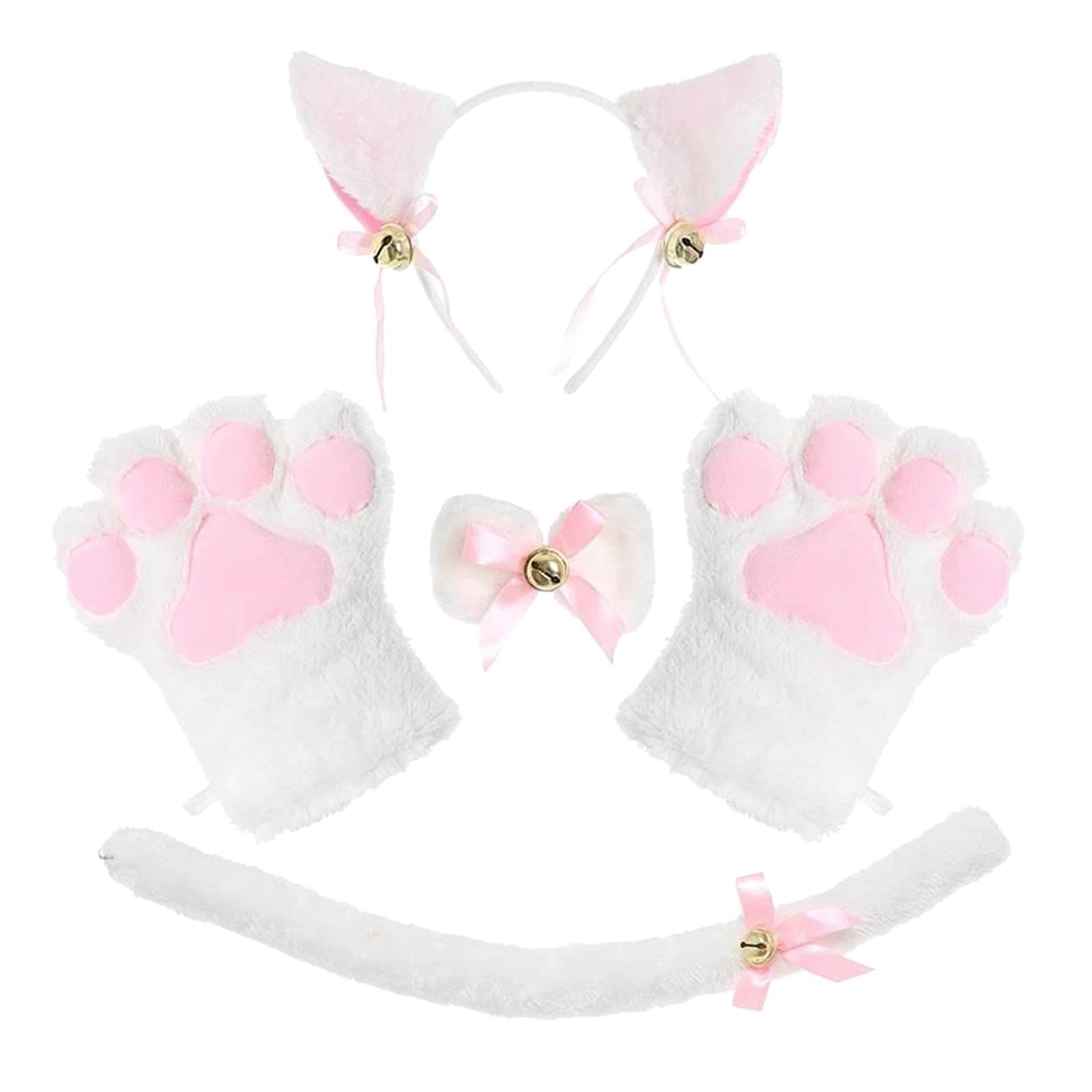 Anime Cat Costume Cosplay Headband Headwear Animal Plush Gifts Dress up