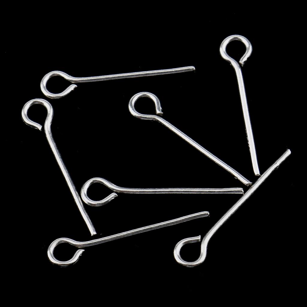 Wholesale 100pcs Silver Plated Metal Eye Pins Jewelry Making Findings