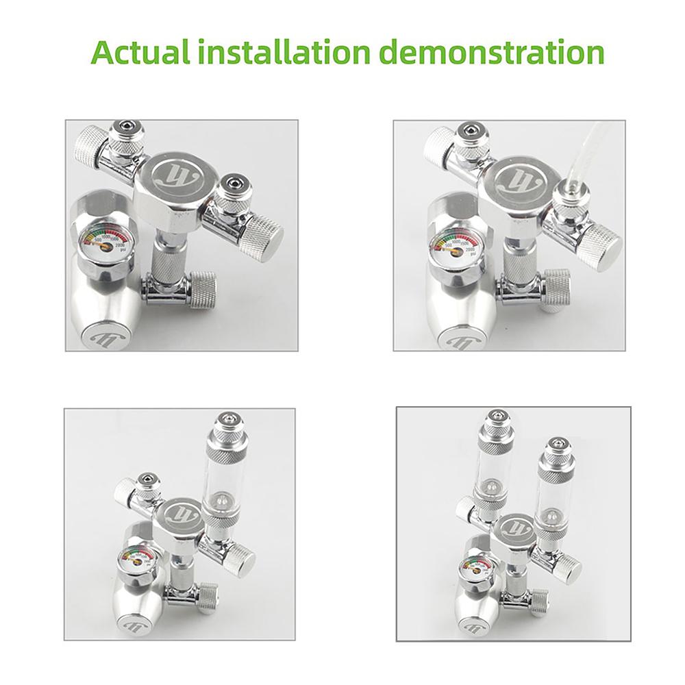 Bộ chia khí oxy cho bể cá thủy sinh được làm bằng hợp kim nhôm và chất liệu đồng, mạnh mẽ và chắc chắn