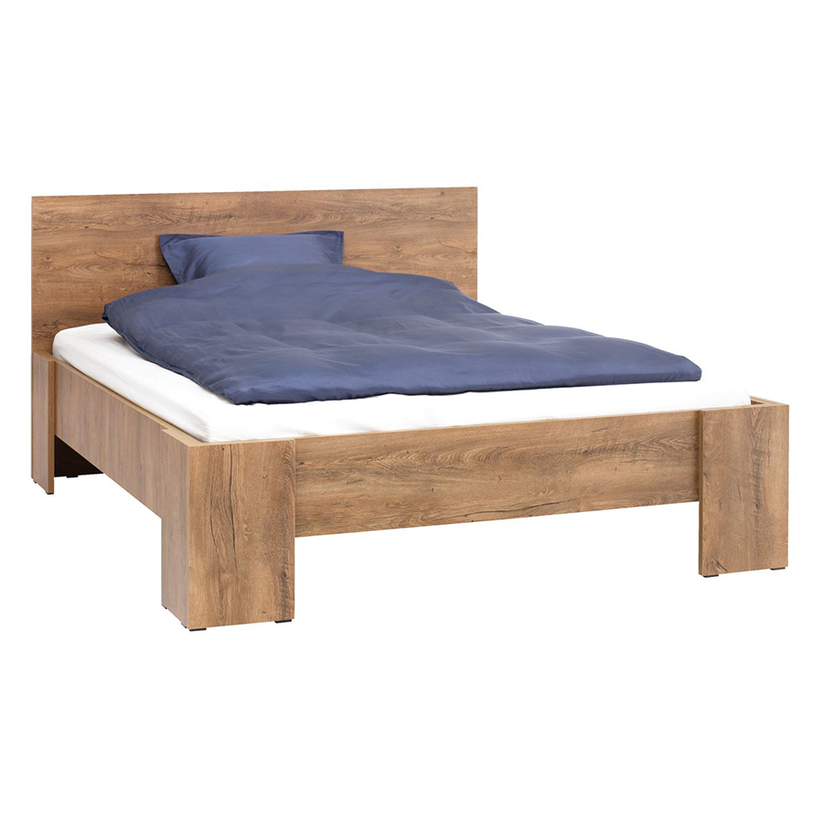 Khung Giường Kèm Dát Vedde Gỗ Công Nghiệp Plus JYSK (180 x 200 cm) - Màu Sồi