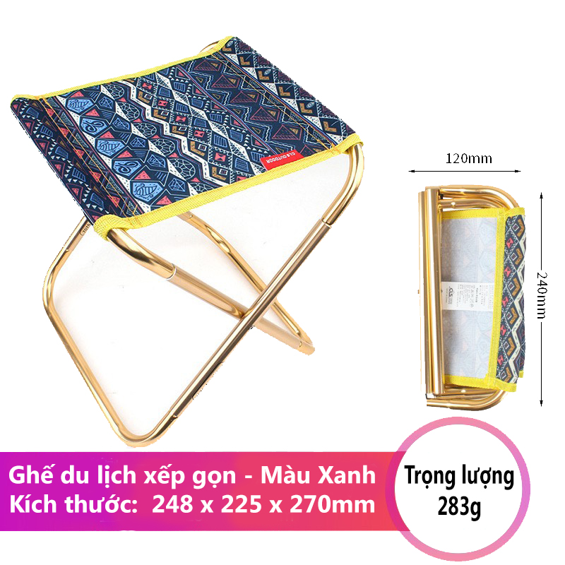 Ghế Xếp Inox Ghế Câu Cá Gấp Gọn Mini Bỏ Túi Dễ Dàng Mang Khi Du Lịch Dã Ngoại