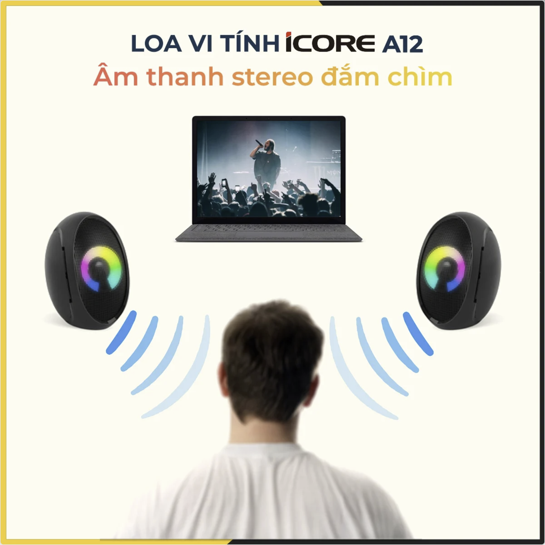 Loa Vi Tính 2.0 iCore A12 - Hàng Chính Hãng