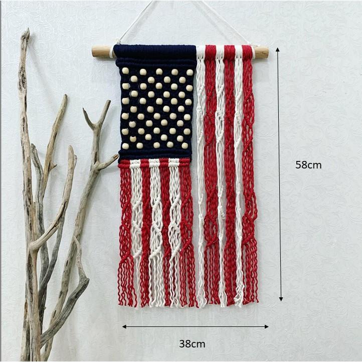 Macrame cờ Mỹ - trang trí tường- ảnh thật