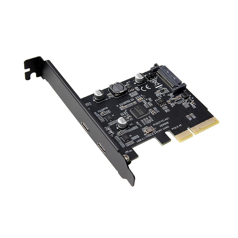 Thẻ mở rộng USB3.1 PCI-E 4X sang Dual Type-C chuyển đổi băng thông 10Gbps Hỗ trợ cắm nóng