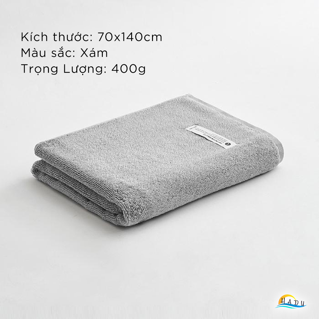 Khăn Tắm Lớn Dày Cotton Bông Tự Nhiên Nguyên Chất Cao Cấp 70x140cm Thấm Hút Tốt Siêu Mềm Mại An Toàn HADU