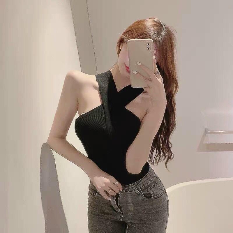 Áo len nữ kiểu cổ vắt chéo sexy hàng Quảng Châu