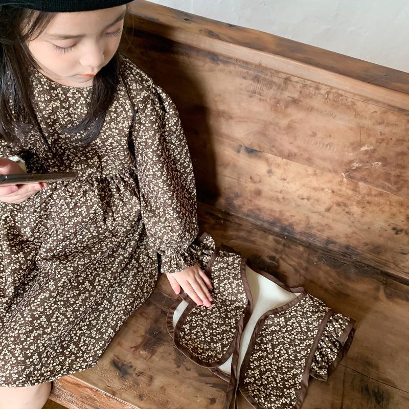 Màu Cà Phê Hoa Áo Thun Hàn Quốc Dài Tay Bé Gái Mùa Thu Trẻ Em Mới Quần Áo