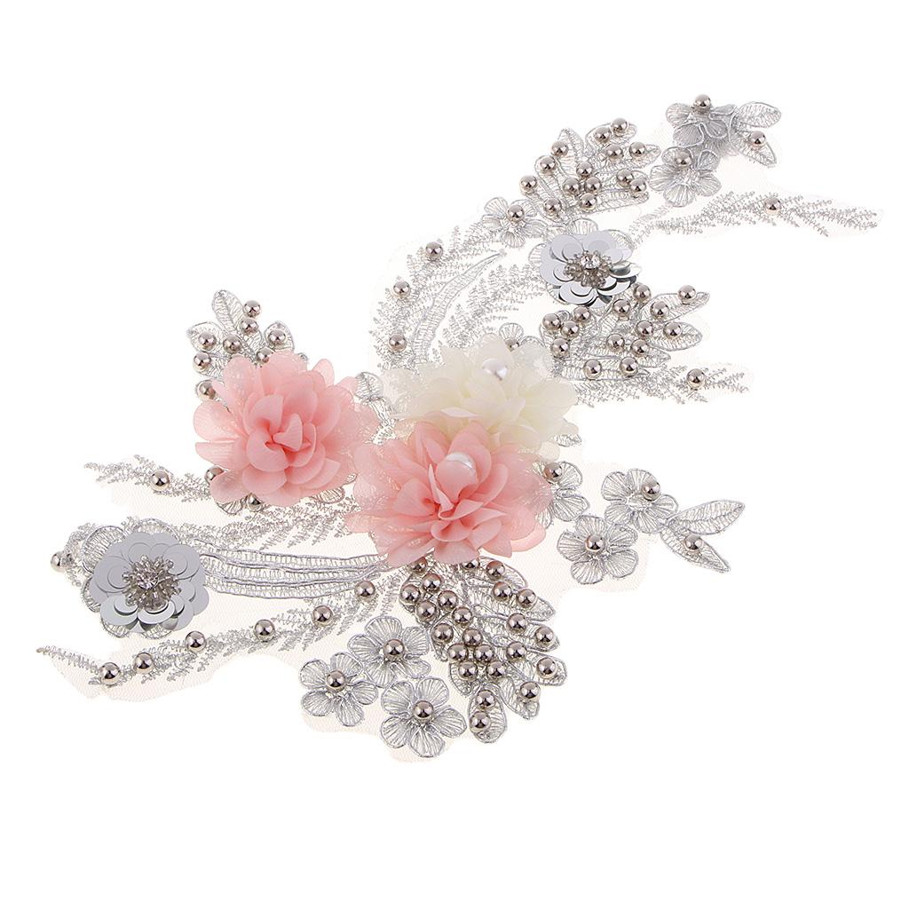 Tinh Tế Móng Tay Đính Hạt Sequines Đầm Ren Miếng Dán Táo May Tiếp Liệu