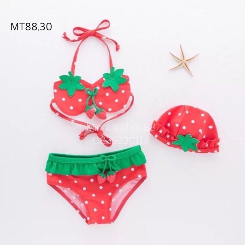 Bikini dâu tây, đồ bơi 3 mảnh dễ thương - MT88.30